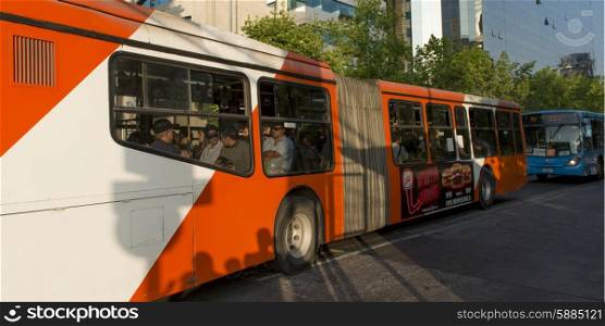 Bus on the street, Santiago, Santiago Metropolitan Region, Chile