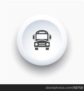 Bus school icon on a white button