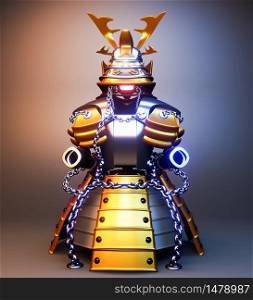 Bushido armor- Samurai warrior armor Japanese style .3D rendering