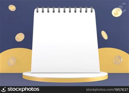 Business 3D ,minimalist, mockup business abstract colorful cartoon. 3d rendering