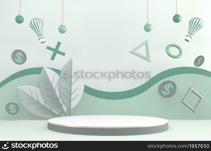 Business 3D ,minimalist, mockup business abstract colorful cartoon. 3d rendering