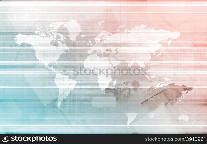 Business Abstract with World Map as Art