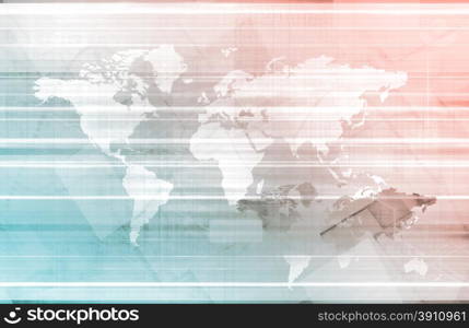 Business Abstract with World Map as Art