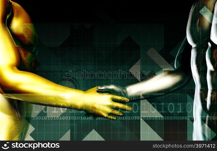 Business Agreement and Cooperation Between Two Businesses. Digital Imagery