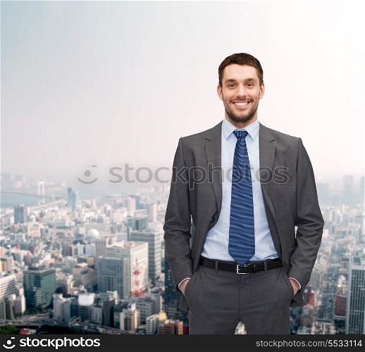 business and office concept - handsome buisnessman