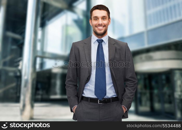 business and office concept - handsome buisnessman