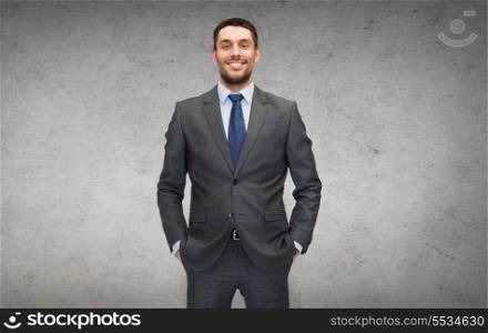business and office concept - handsome buisnessman
