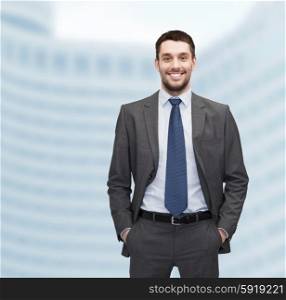 business and office concept - handsome buisnessman. handsome buisnessman