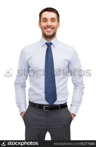 business and office concept - handsome businessman