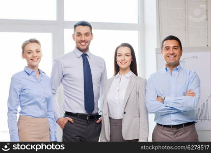 business and office concept - happy business team in office