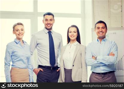 business and office concept - happy business team in office. happy business team in office