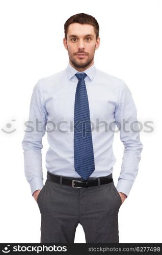 business and office concept - serious handsome businessman