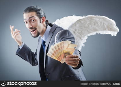 Business angel with money