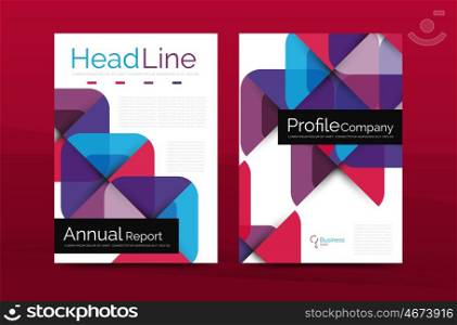Business annual report cover design template, A4 brochure layout