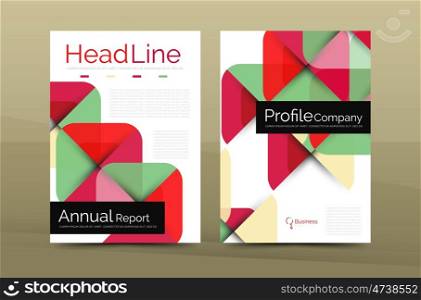 Business annual report cover design template, A4 brochure layout