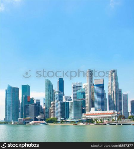 Business architecture of Singapore Downtown Core in a daytime
