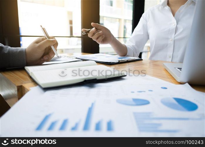 business audits calculating financial data investment fund at a workplace, wealth concept