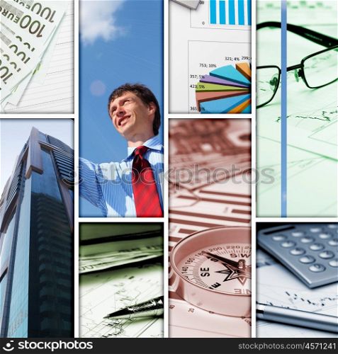 Business background collage of some business pictures