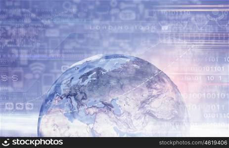 Business background. Digital background image with diagrams and graphs. Elements of this image are furnished by NASA