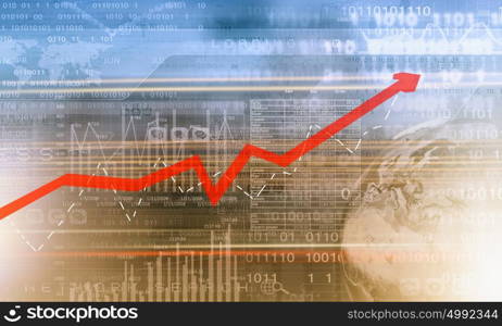 Business background. Digital background image with diagrams and graphs. Elements of this image are furnished by NASA