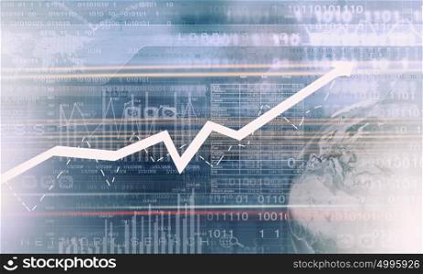 Business background. Digital background image with diagrams and graphs. Elements of this image are furnished by NASA
