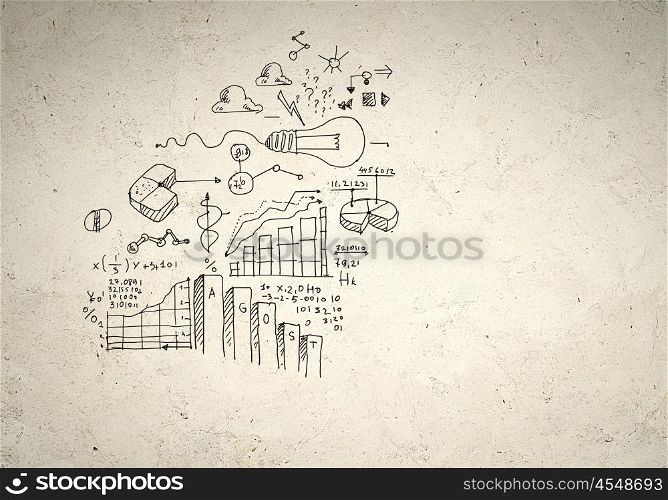 Business background image. Business background image with drawn ideas and concepts