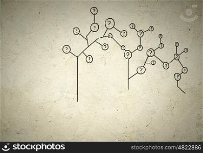 Business background image. Business background image with drawn ideas and speech bubbles