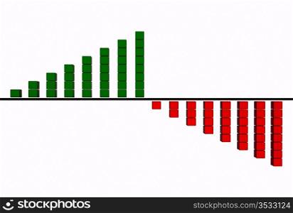 Business Bar Chart On White Background. 3d Render.