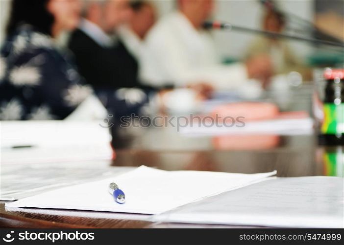 business beople on meeting conference taking notes and make deal