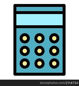 Business calculator icon. Outline business calculator vector icon color flat isolated. Business calculator icon color outline vector