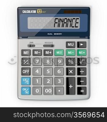 Business Calculator on white isolated background. 3d