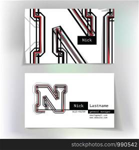 Business card design with letter N