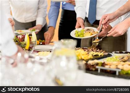 Business catering food for company formal celebration close-up
