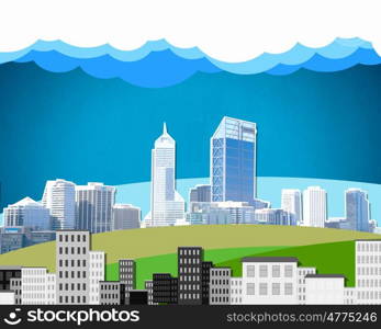 Business center. Collage background image with business office buildings