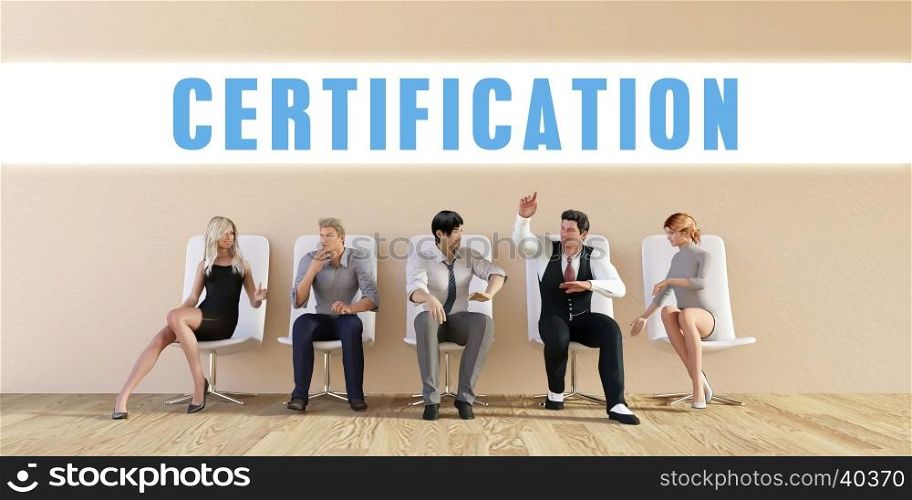 Business Certification Being Discussed in a Group Meeting. Business Certification