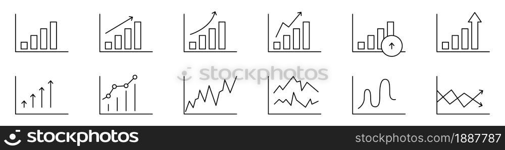 Business charts set. Diagrams. Statistics and report. Financial success. Vector illustration