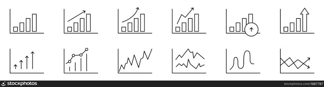 Business charts set. Diagrams. Statistics and report. Financial success. Vector illustration
