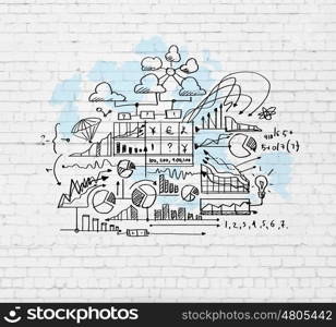 Business colorful sketch. Business colorful sketch image on white background