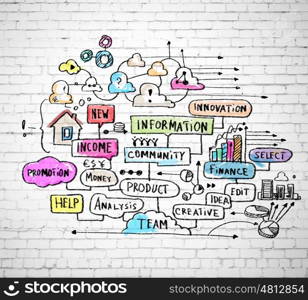 Business colorful sketch. Business colorful sketch image on white background