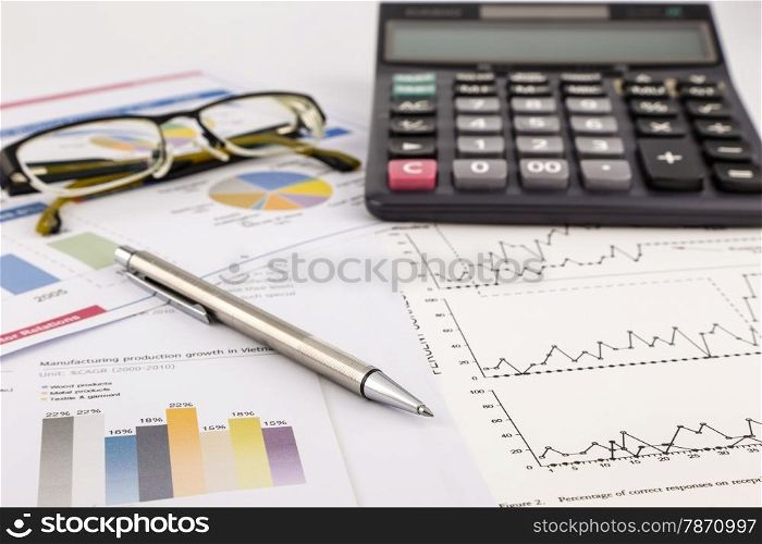 business concept and ideas, financial report, graphs and chats