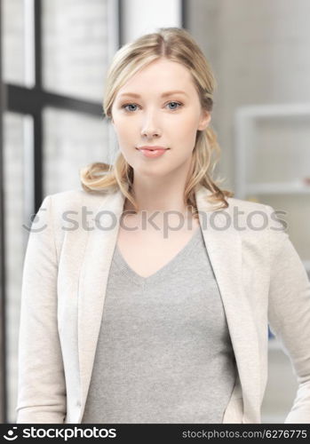 business concept - calm and serious woman