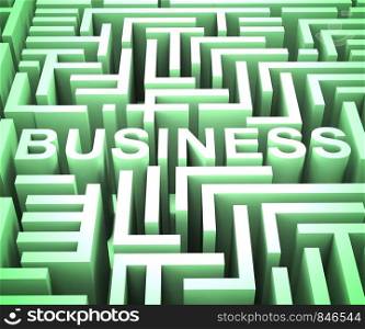 Business concept icon shows trade and Enterprise in a company. Commerce and commercial work in an industry or profession - 3d illustration