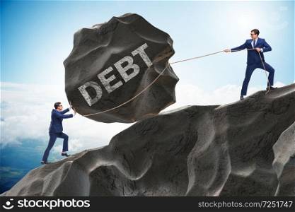 Business concept of debt and borrowing