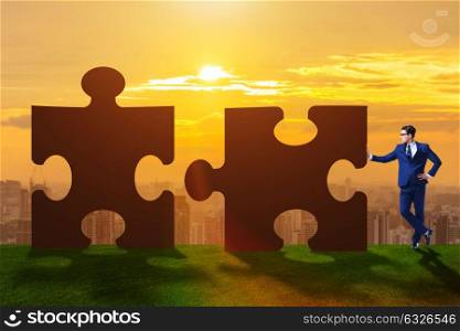 Business concept of puzzles for teamwork
