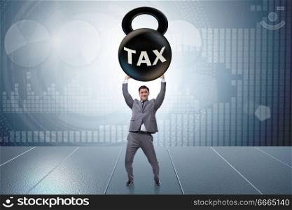 Business concept of tax payments burden