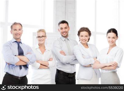 business concept - picture of happy business team in office