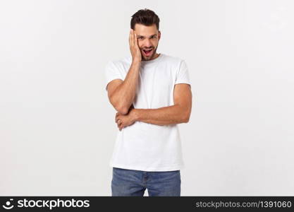 Business Concept - Portrait Handsome Business man confident face. White Background. Business Concept - Portrait Handsome Business man confident face. White Background.