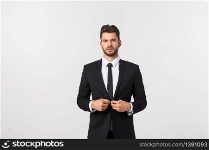 Business Concept - Portrait Handsome Business man confident face. White Background. Business Concept - Portrait Handsome Business man confident face.