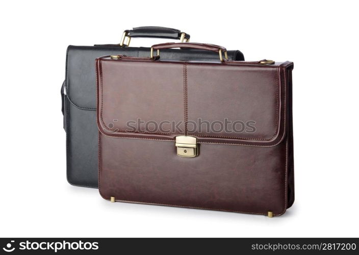 Business concept with briefcase on white