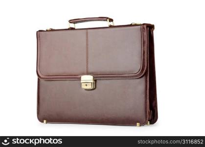 Business concept with briefcase on white